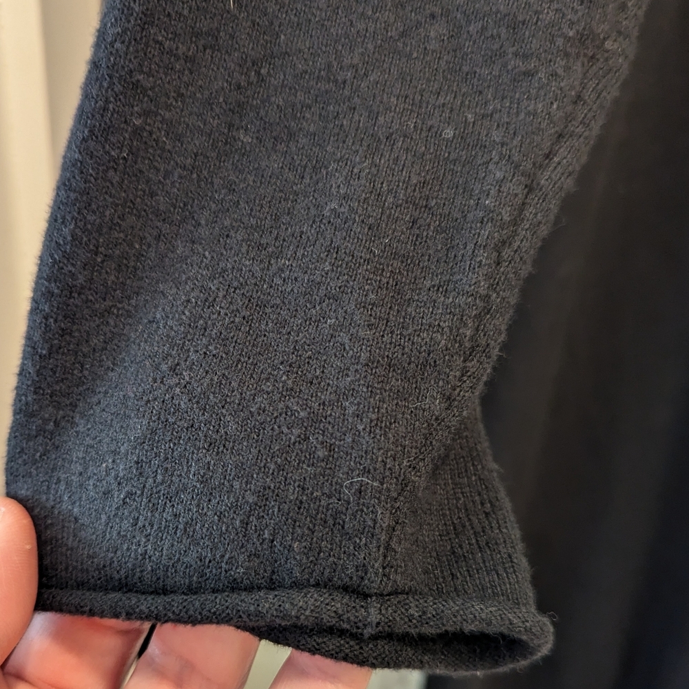 J. JILL Pure Jill Black Open Front Cotton Cashmere Blend Cardi Sweater M Petite - Picture 5 of 8